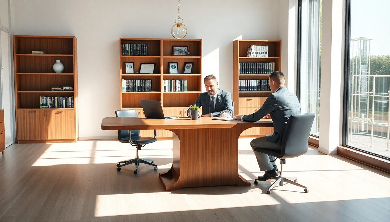 Headhunter CEO konzipiert eine strategische Beratung mit potenziellem Kandidaten in modernem Büro.