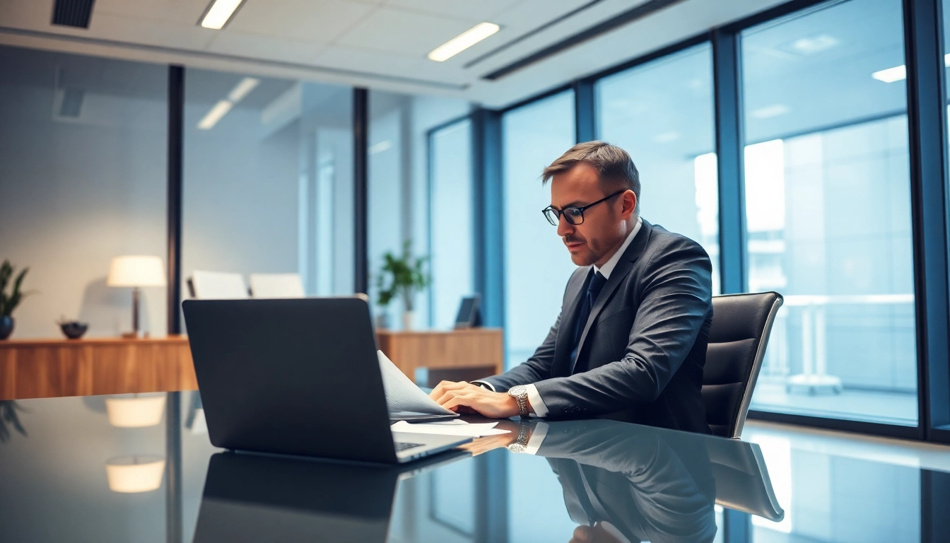 Headhunter IT am modernen Arbeitsplatz mit Laptop und Notizen.