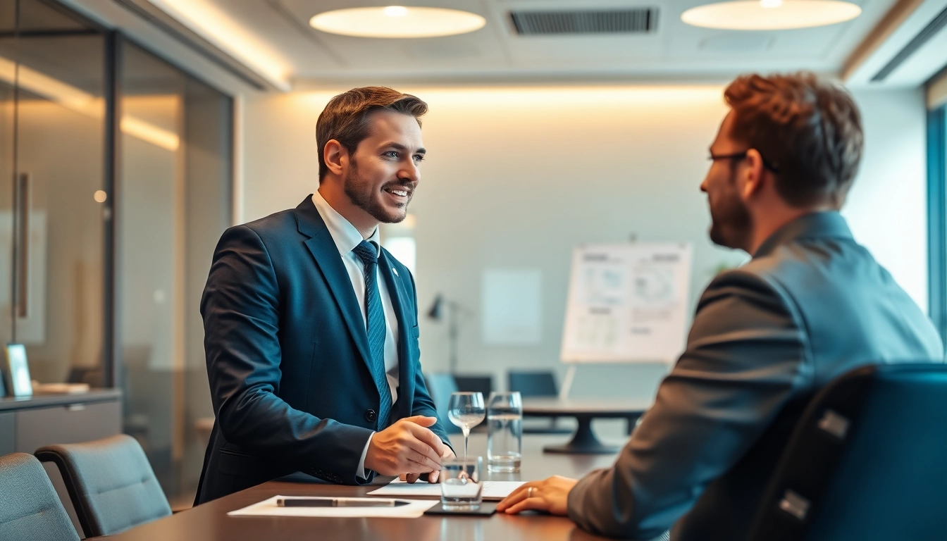 Headhunter Gastronomie im Gespräch mit Kandidaten in professioneller Umgebung.